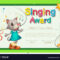 Singing Award Certificate Template Royalty Free Vector Image With Regard To Choir Certificate Template