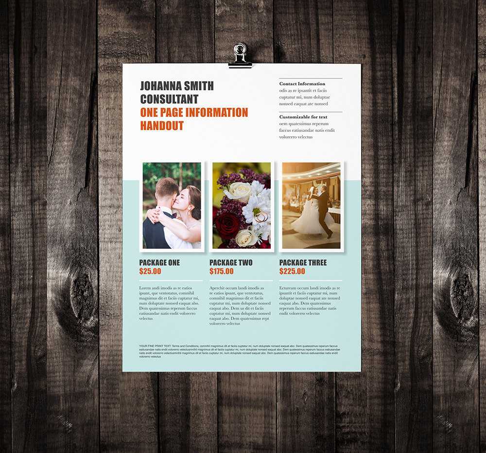 Single Page Brochure Template  Rumble Design Store With One Page Brochure Template