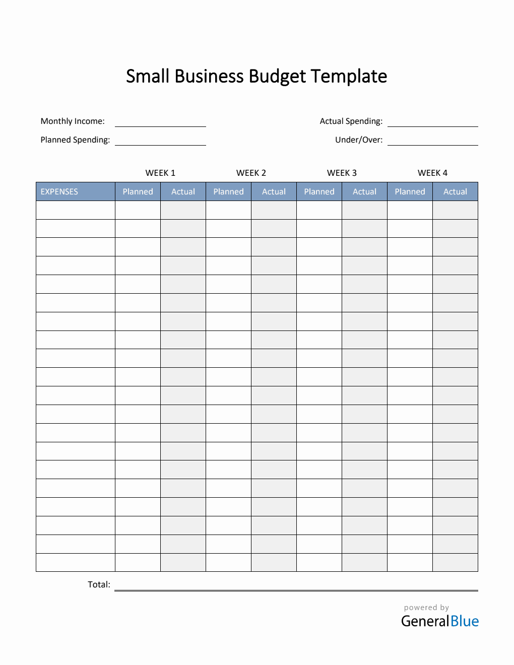 Small Business Budget Template In Word (Basic) Regarding Quarterly Report Template Small Business