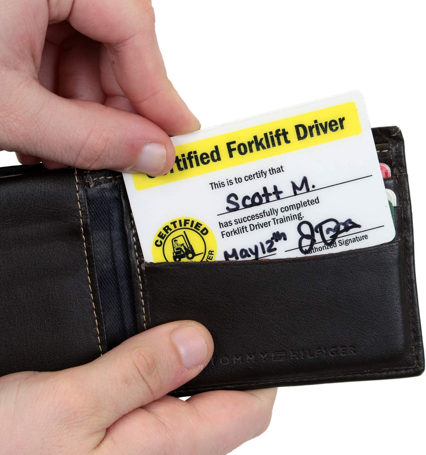 SmartSign Certified Forklift Driver / Forklift Checklist 10 Sided  For Forklift Certification Card Template