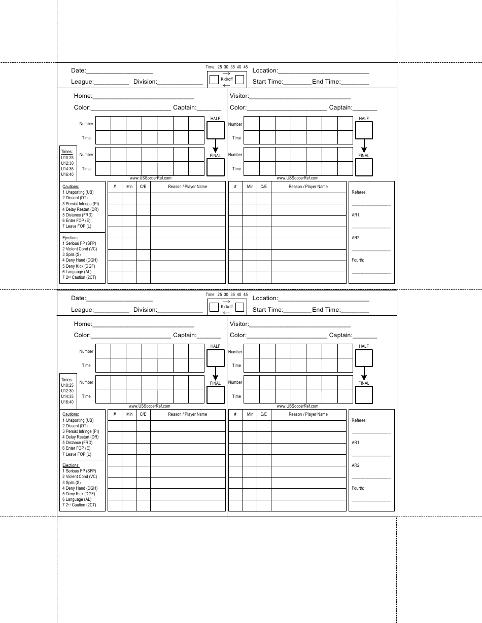 Soccer Score Sheet Download Printable PDF  Templateroller Regarding Soccer Report Card Template