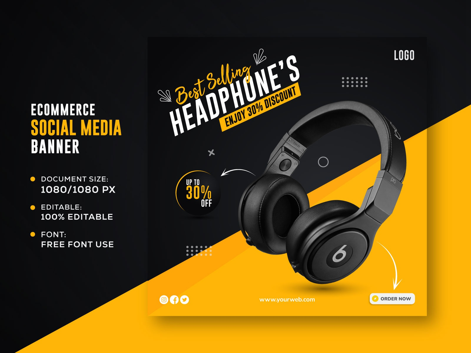 Social Media Banner Design Template For Ecommerce Product Sell by  In Product Banner Template