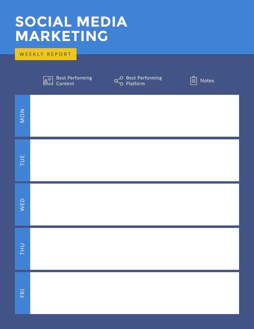 Social Media Marketing Weekly Report Template  Visme With Marketing Weekly Report Template