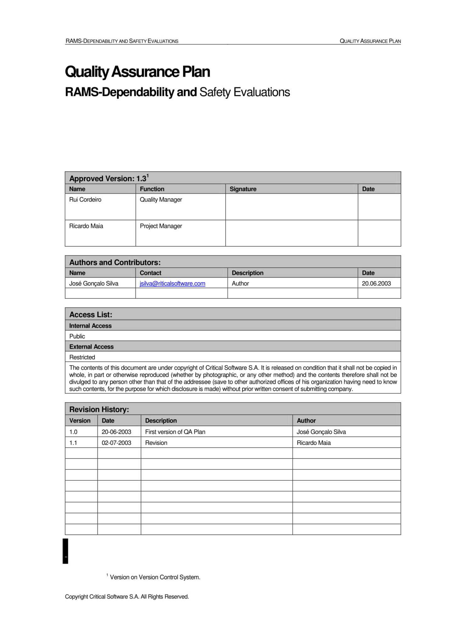 Software Quality Assurance Plan – 10+ Examples, Format, Pdf Examples ...