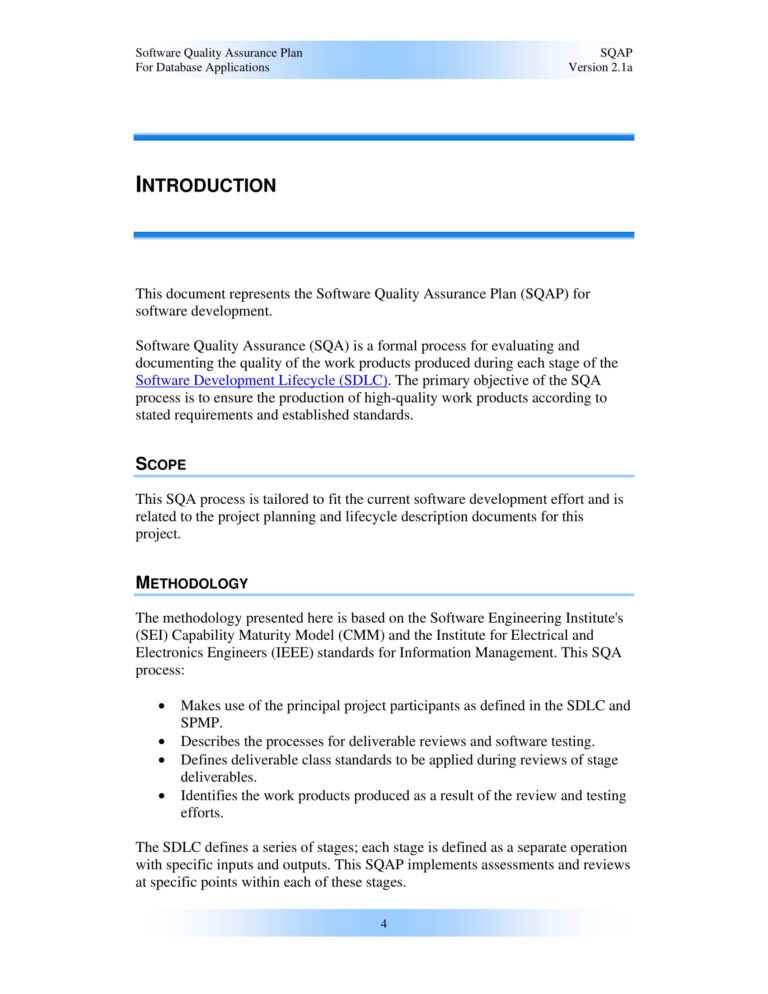 Software Quality Assurance Plan – 10+ Examples, Format, Pdf Examples ...