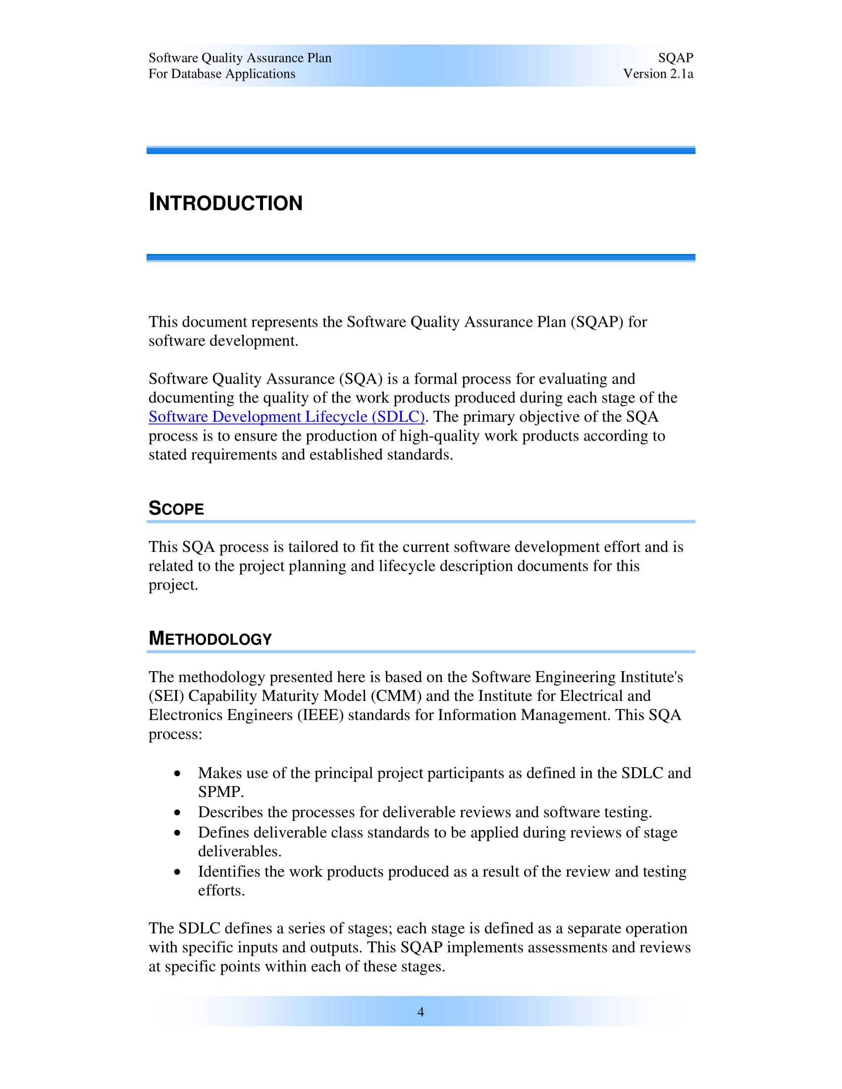 Software Quality Assurance Plan - 10+ Examples, Format, Pdf  Examples Regarding Software Quality Assurance Report Template