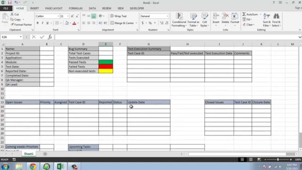 Weekly Status Report Template Excel - Rebeccachulew.com