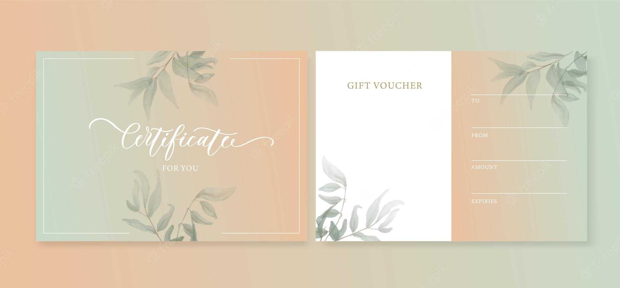 Spa Gift Certificate Vectors & Illustrations For Free Download  Throughout Elegant Gift Certificate Template