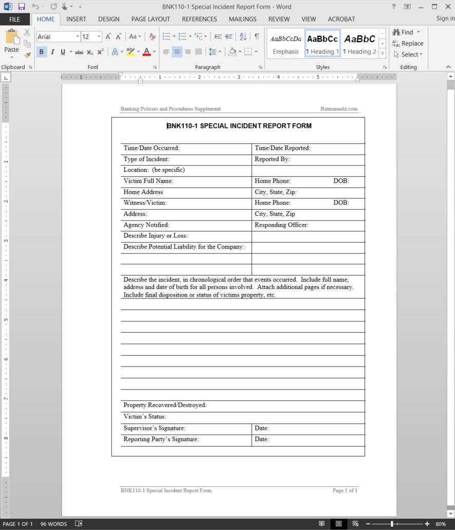 Special Incident Report Template Throughout Incident Report Template Microsoft Special Incident Report Template Throughout Incident Report Template Microsoft