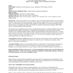 Speech And Language Initial Evaluation [Template] Pertaining To Speech And Language Report Template