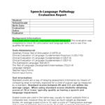 Speech Language Pathology Evaluation Report  PDF  Word  Vocabulary Throughout Speech And Language Report Template