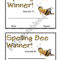 Spelling Bee Award – ESL Worksheet By Sara10 With Spelling Bee Award Certificate Template
