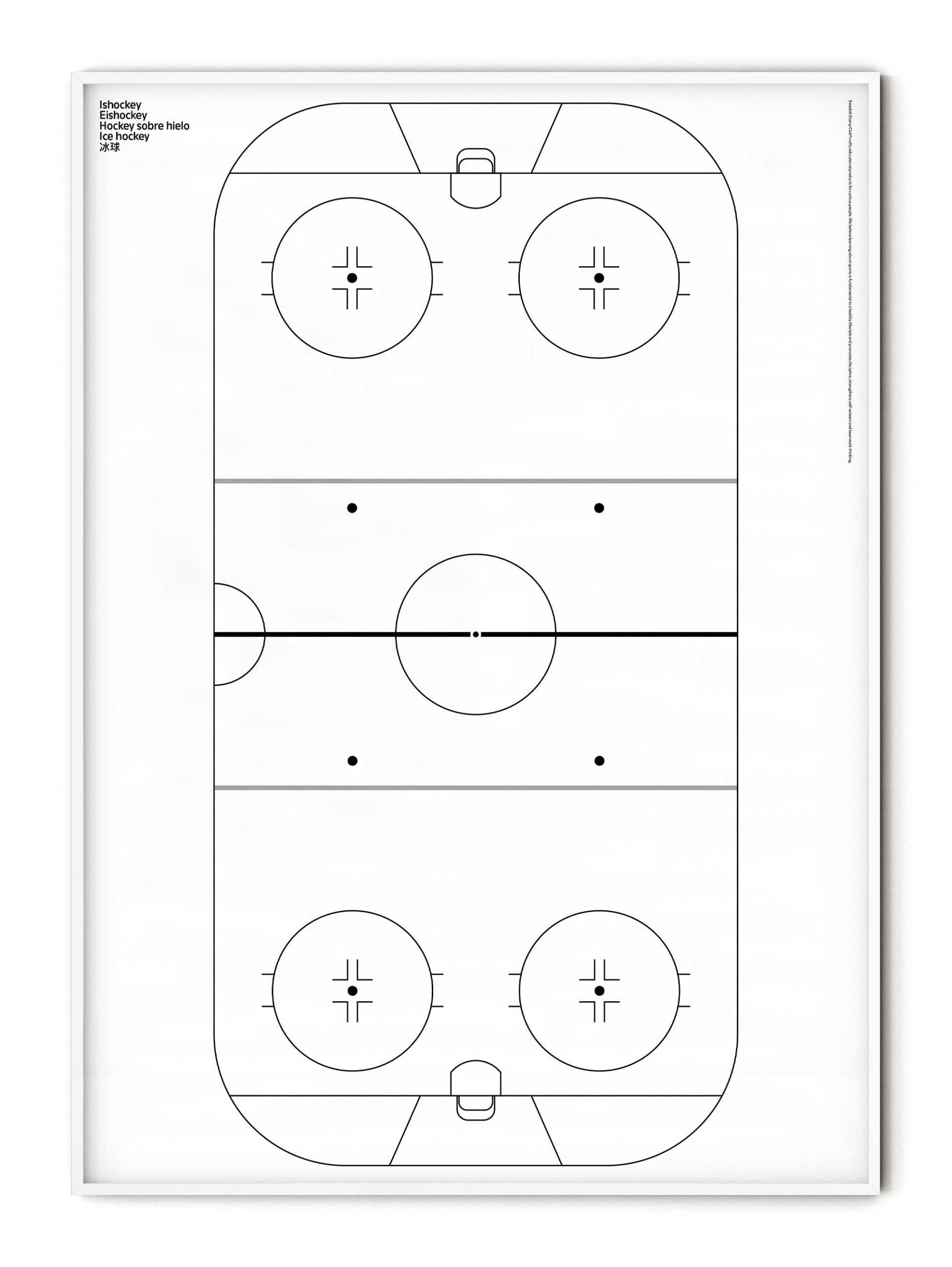 Sport Hockey Rink Mono Poster – Swedish Stamp Club For Blank Hockey Practice Plan Template