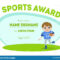 Sports Award Diploma Template, Kids Certificate With Boy Rugby  In Rugby League Certificate Templates