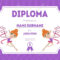 Sports Award Diploma Template, Kids Certificate With Gymnast Girl  Intended For Gymnastics Certificate Template