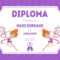 Sports Award Diploma Template, Kids Certificate With Gymnast Girl  Intended For Gymnastics Certificate Template