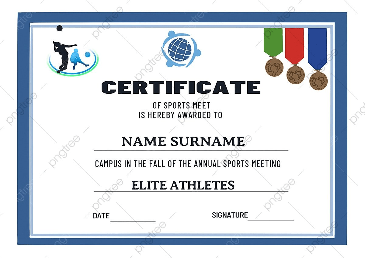 Sports Honor Certificate Template Template Download On Pngtree With Athletic Certificate Template