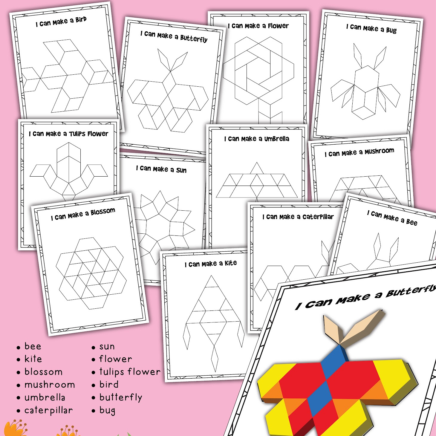 Spring Pattern Block Printables - Teaching Mama In Blank Pattern Block Templates