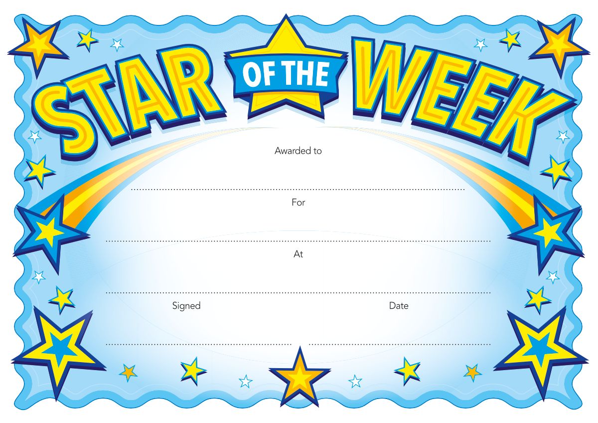 Star of the Week Certificate Free Download - Free For Schools Regarding Star Of The Week Certificate Template
