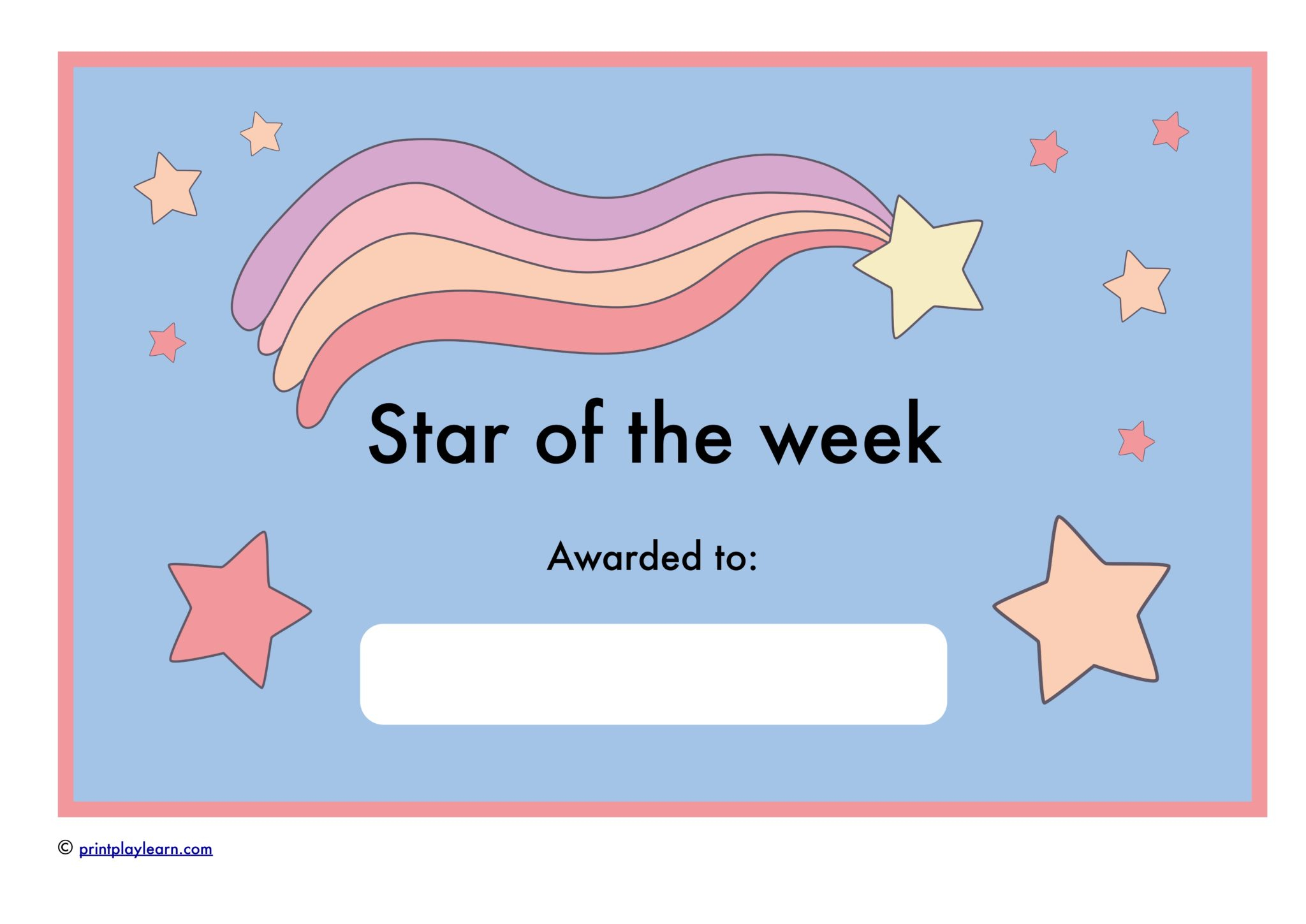 Star of the Week Certificate - Printable Teaching Resources  Within Star Of The Week Certificate Template