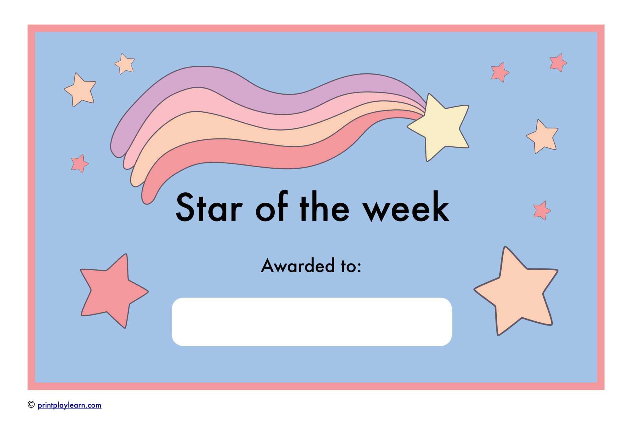 Star Of The Week Certificate – Printable Teaching Resources  Within Star Of The Week Certificate Template