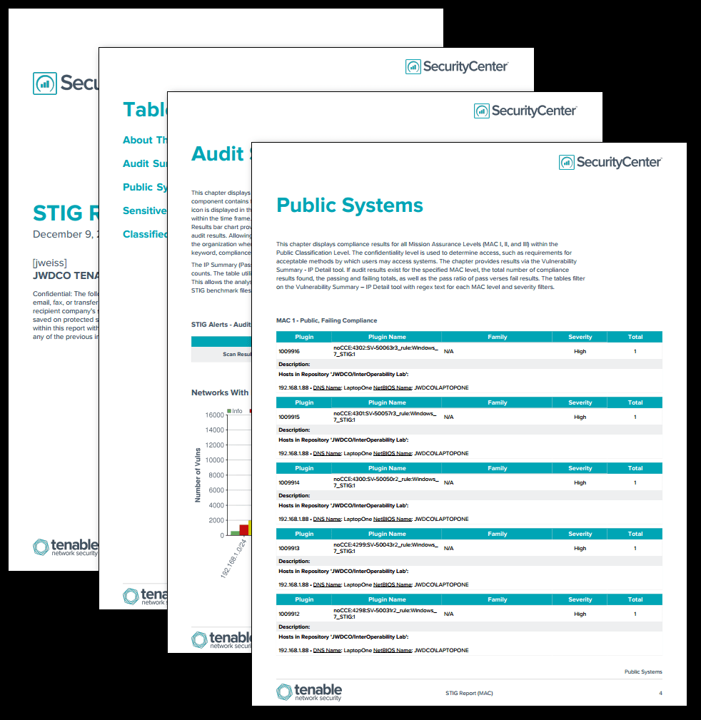 STIG Report (by MAC) - SC Report Template  Tenable® Intended For Security Audit Report Template