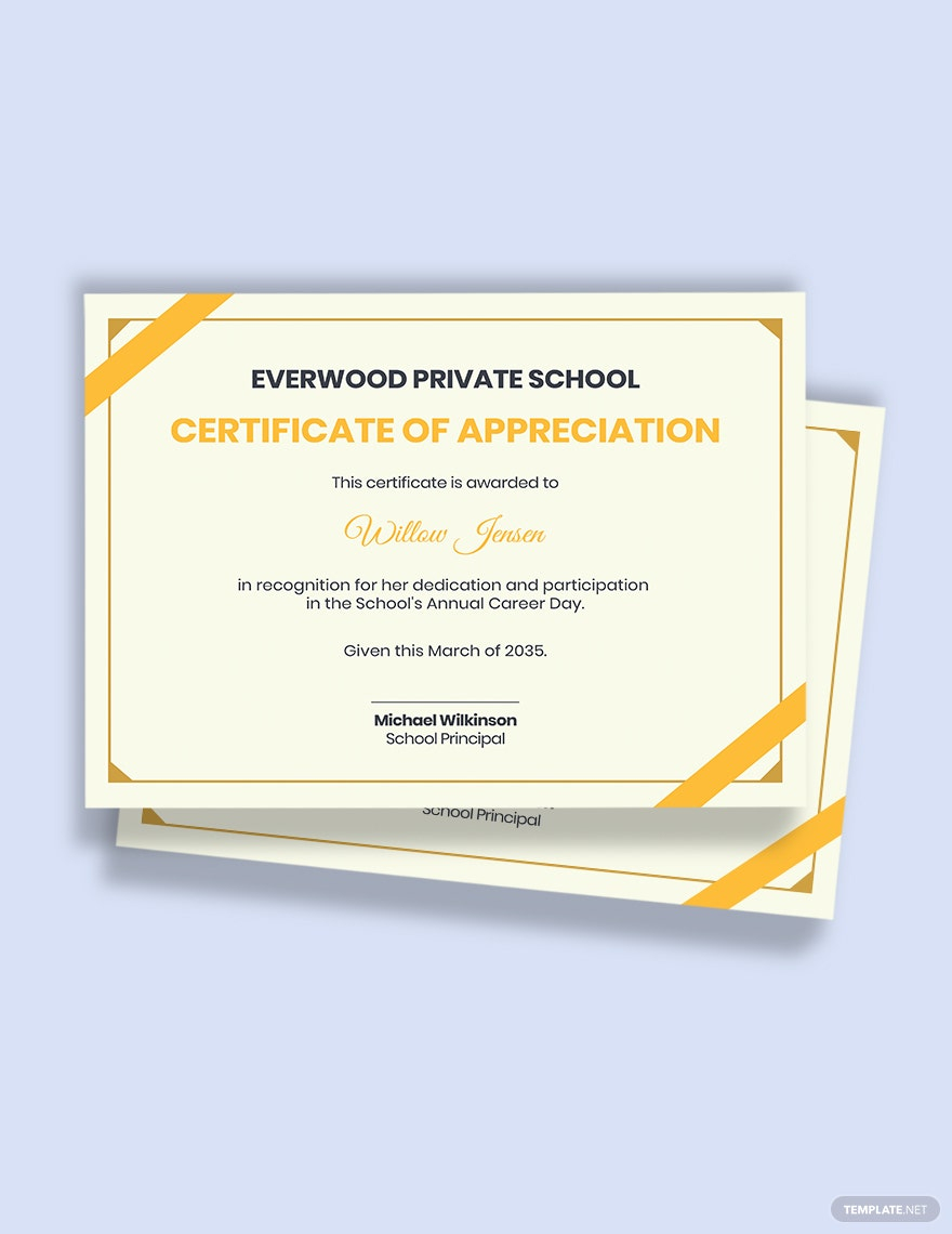 Student Appreciation Certificates Templates – Design, Free  In Student Of The Year Award Certificate Templates