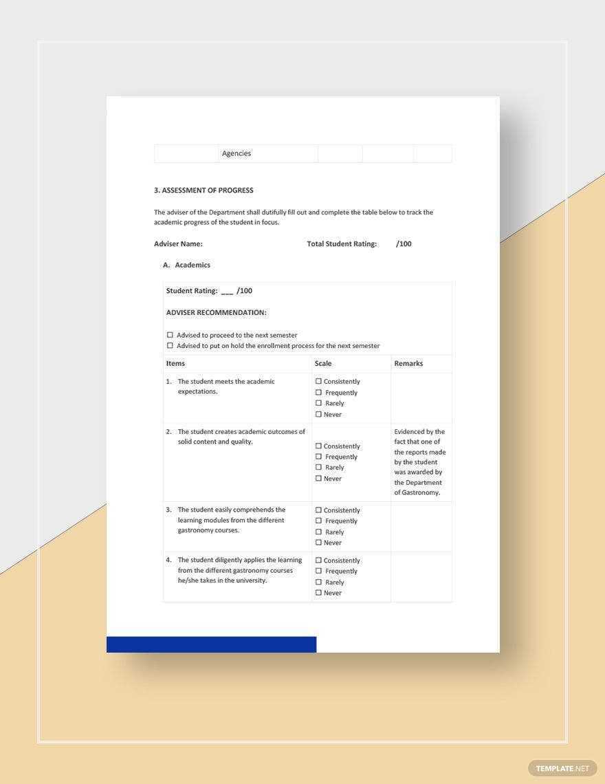 Student Progress Report Template - Google Docs, Word, Apple Pages