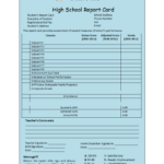 Student Report Template With High School Student Report Card Template