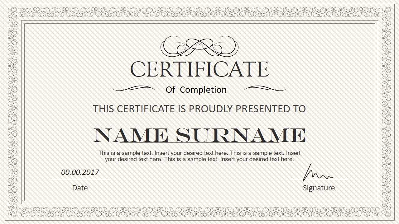 Stylish Certificate PowerPoint Templates In Powerpoint Award Certificate Template