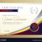 Stylish certificate template design in golden Vector Image