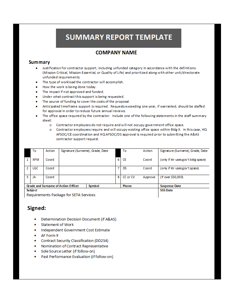 Summary Report Template For What Is A Report Template