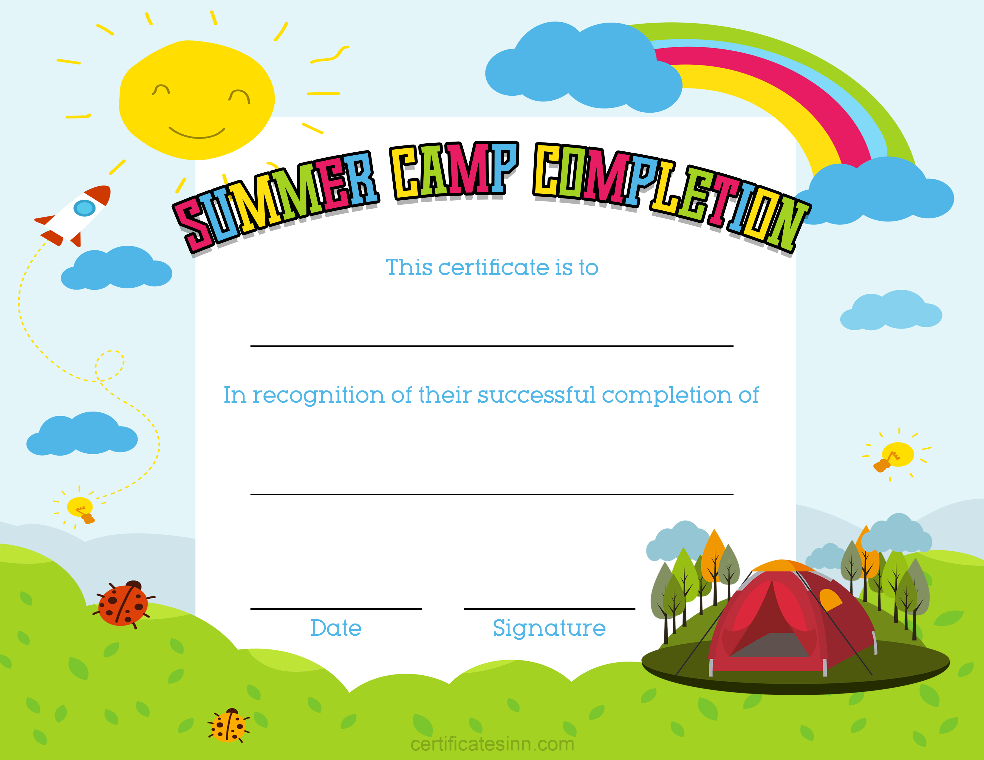 Summer Camp Completion Certificate Templates For Word  With Summer Camp Certificate Template