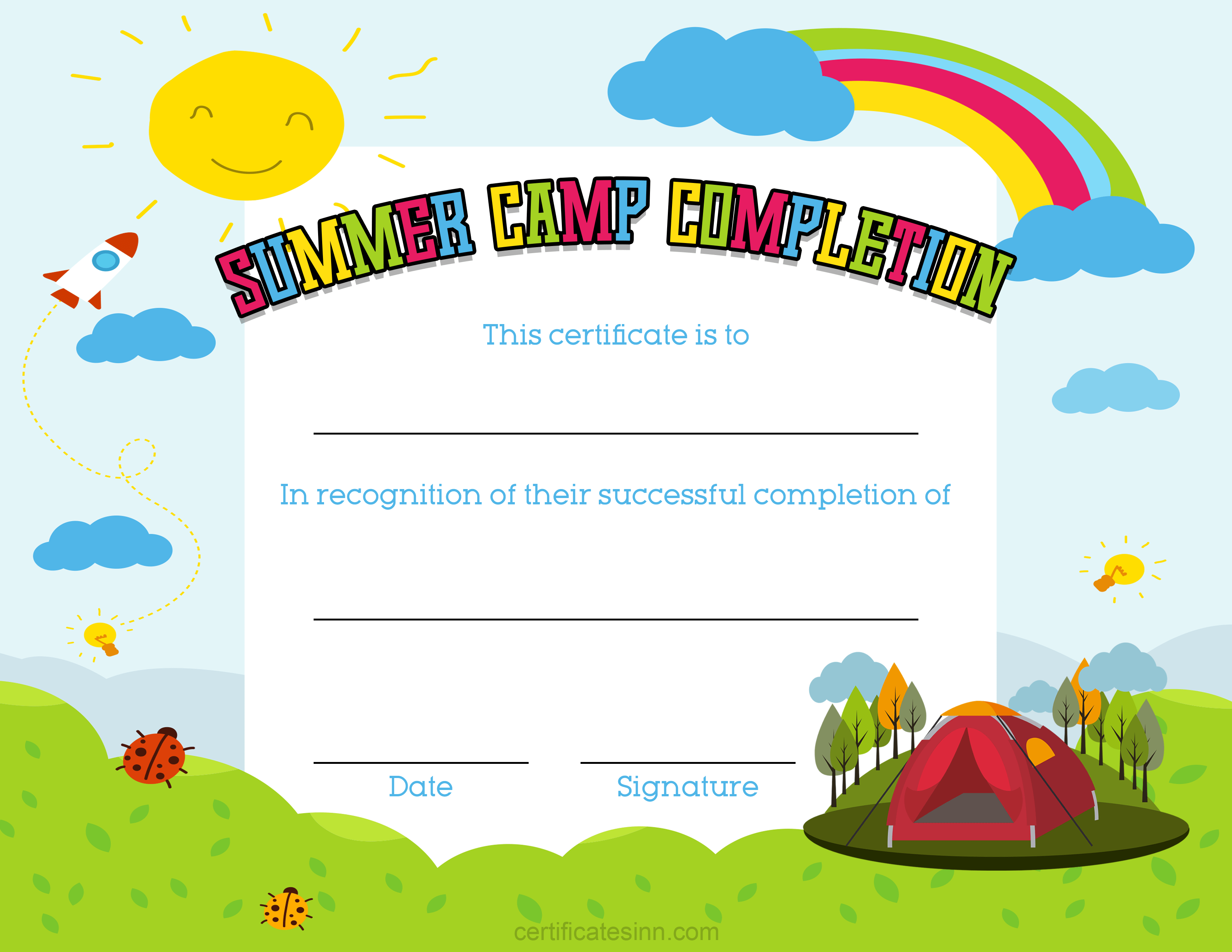 Summer Camp Completion Certificate Templates for Word  With Summer Camp Certificate Template