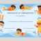 Summer Swimming Clas Competition Award Certificate Printable Kindergarten Diploma Editable School Ceremony Primary Award Teacher Classroom Pertaining To Swimming Certificate Templates Free