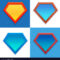 Superhero Logo Template Blank Super Hero Badge Set Throughout Blank Superman Logo Template