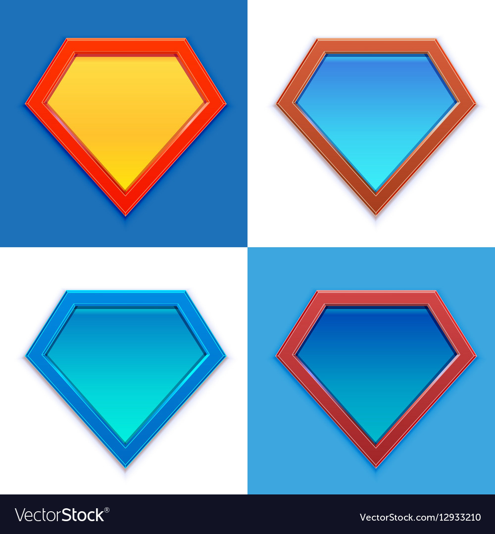 Superhero logo template blank super hero badge set Throughout Blank Superman Logo Template