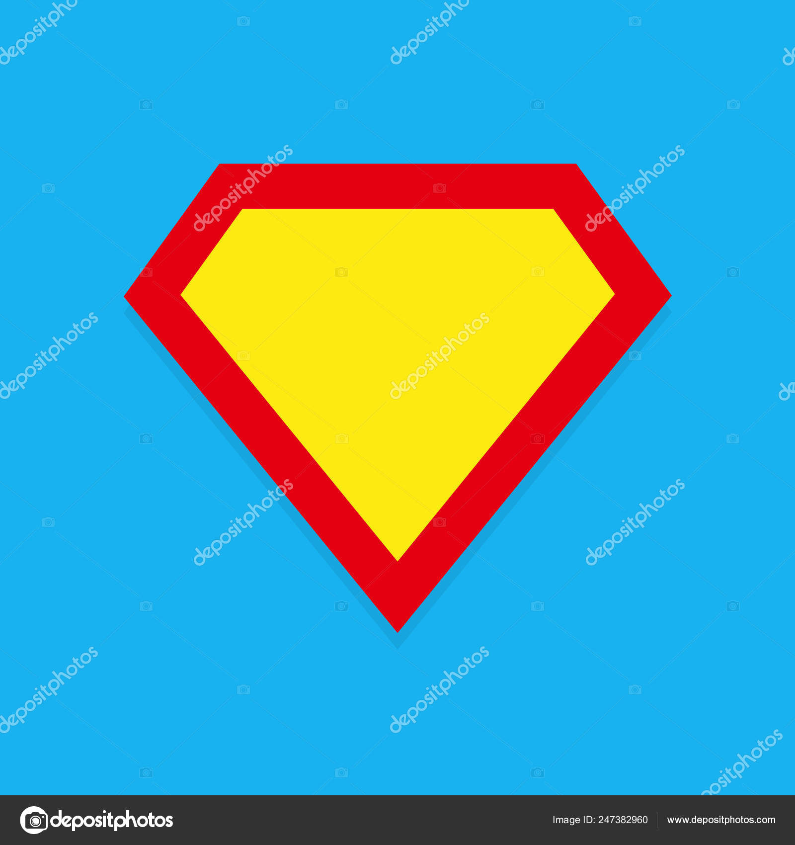 Superhero Vector Icon Superman Logo Frame Stock Vector Image by  In Blank Superman Logo Template