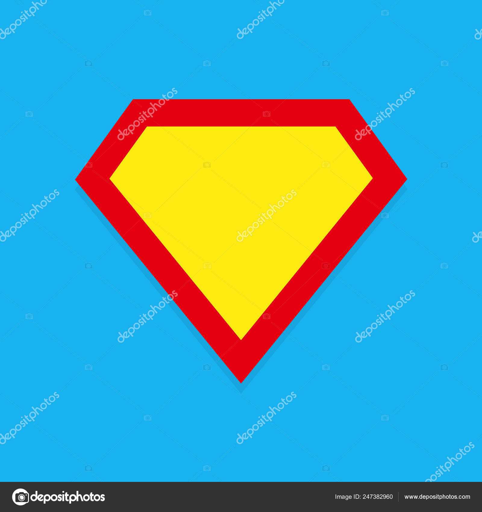 Superhero Vector Icon Superman Logo Frame Stock Vector Image By  In Blank Superman Logo Template