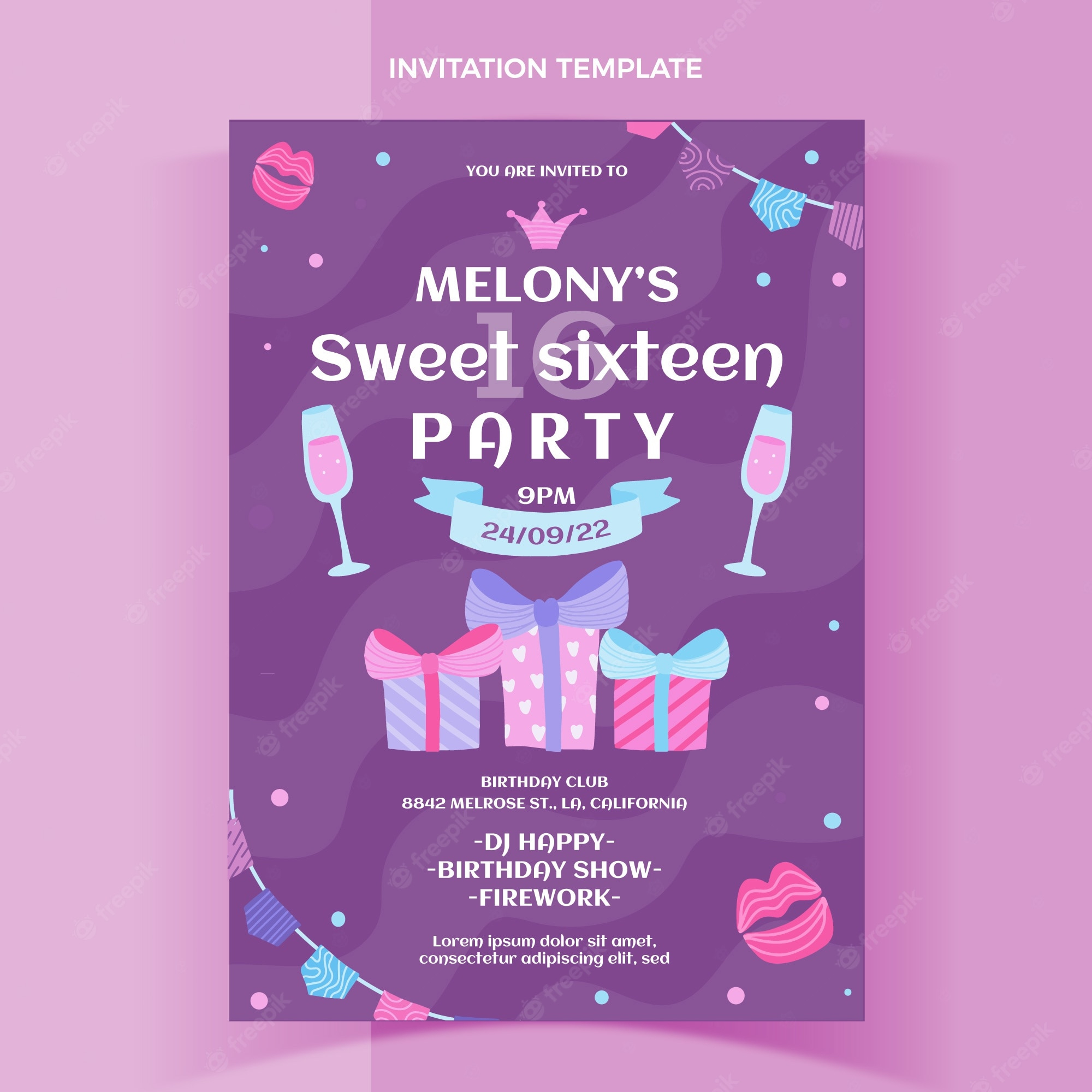 Sweet 10 Birthday Vectors & Illustrations For Free Download  Freepik With Regard To Sweet 16 Banner Template