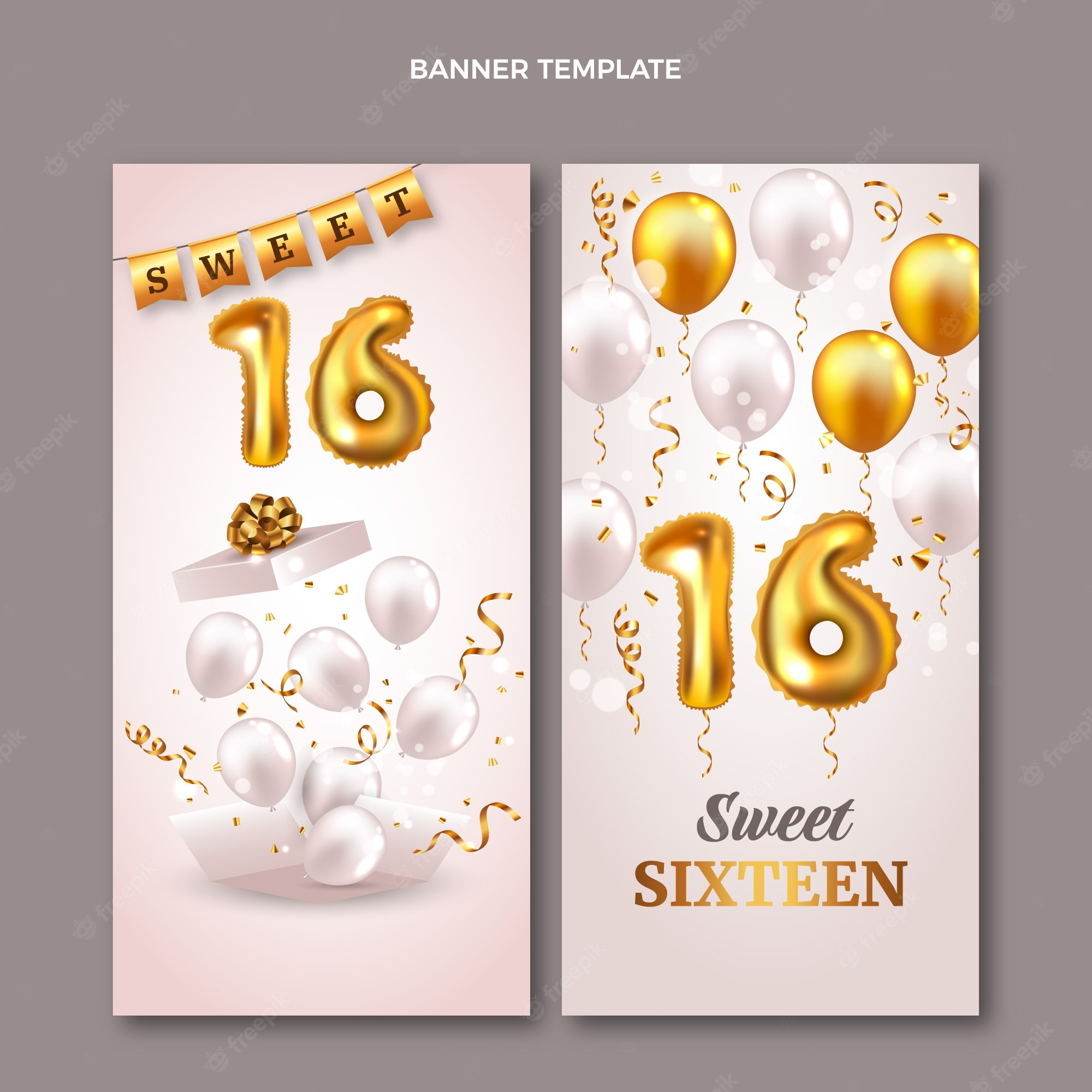 Sweet 10 birthday Vectors & Illustrations for Free Download  Freepik Within Sweet 16 Banner Template