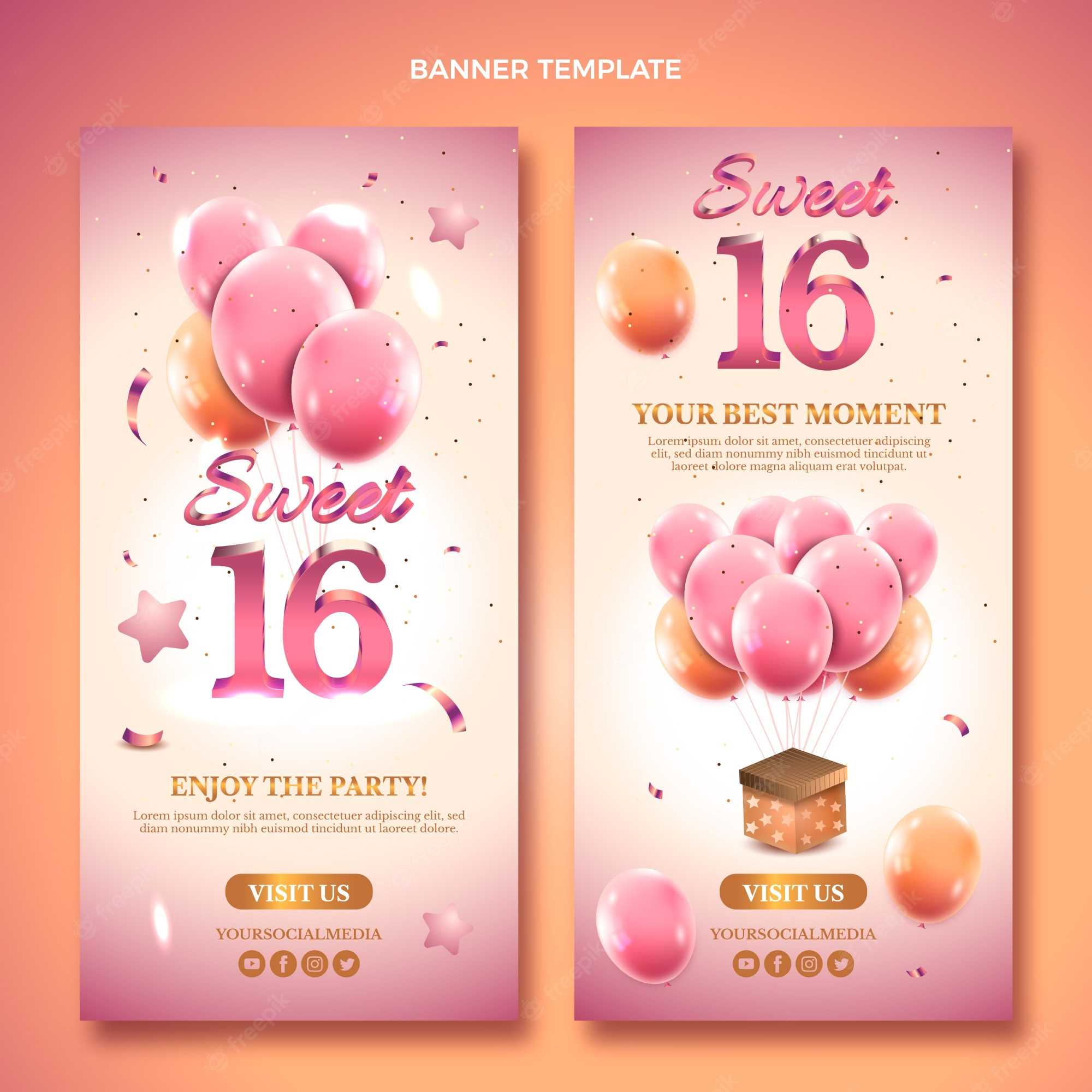 Sweet sixteen birthday Images  Free Vectors, Stock Photos & PSD Within Sweet 16 Banner Template