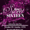 Sweet Sixteen Glitter Party Invitation Flyer Template Design  Regarding Sweet 16 Banner Template