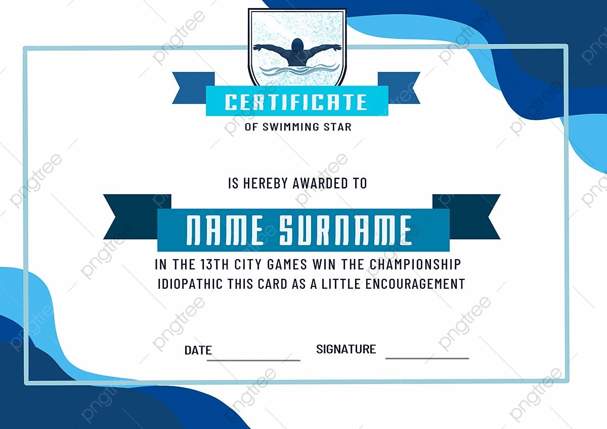 Swimming Certificate Template Template Download on Pngtree