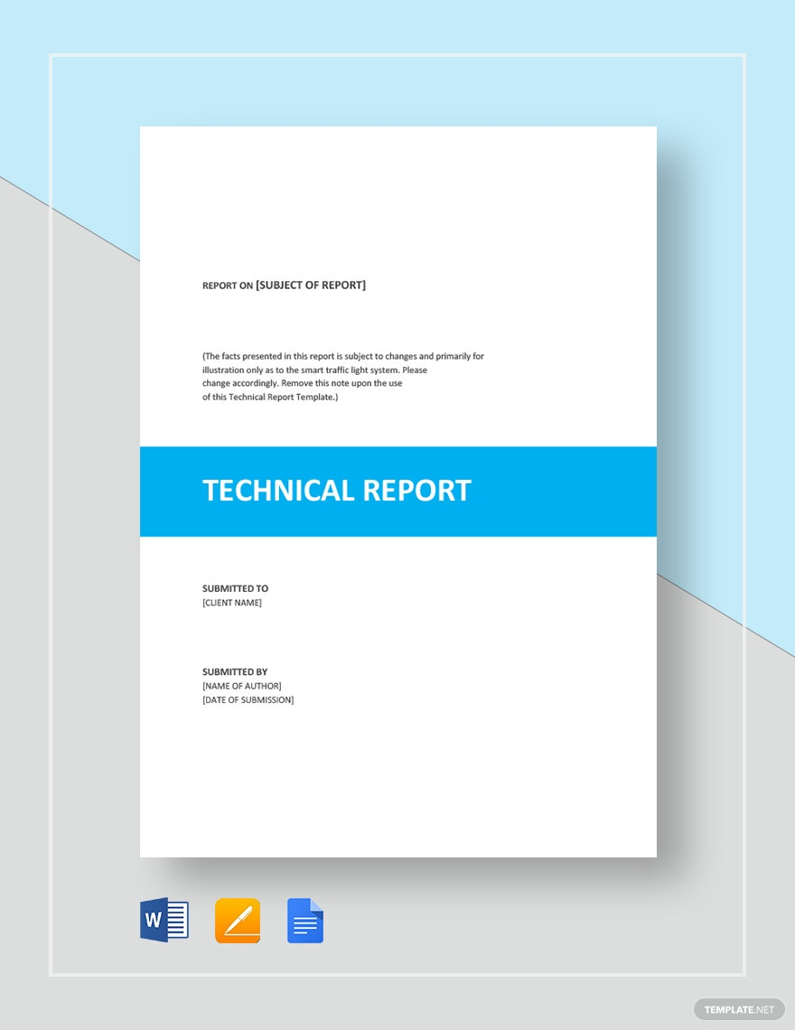 Technical Report Template - Google Docs, Word, Apple Pages  For Template For Technical Report
