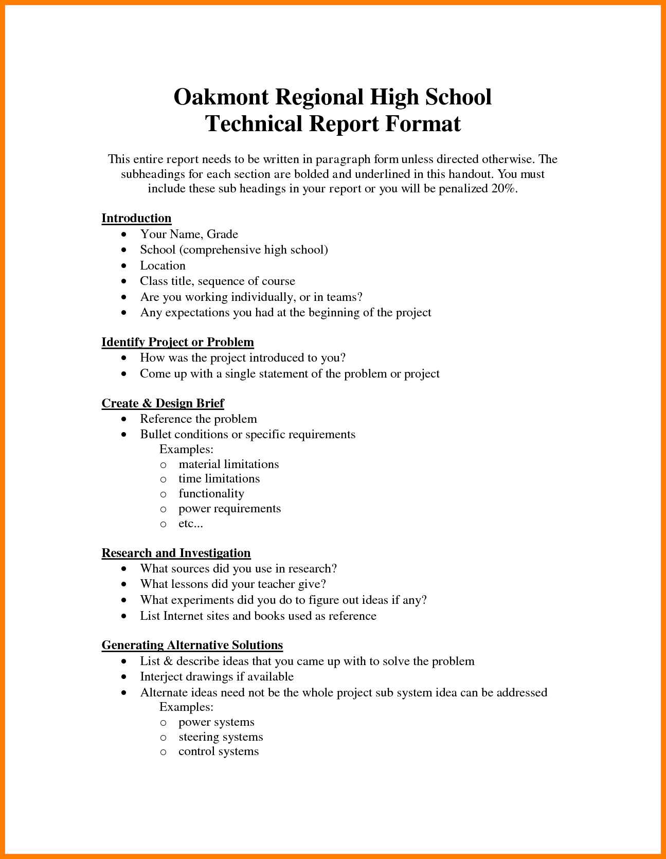 Technical Report Writing – 10+ Examples, Format, Pdf  Examples For Template For Technical Report