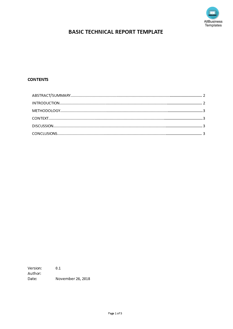 Technical Review Report - Premium Schablone With Template For Technical Report