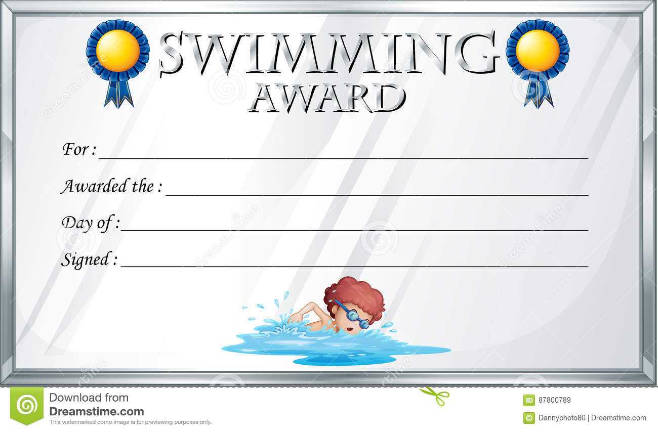 Template Certificate Swimming Award Stock Illustrations – 10 Intended For Swimming Certificate Templates Free Template Certificate Swimming Award Stock Illustrations – 10 Intended For Swimming Certificate Templates Free