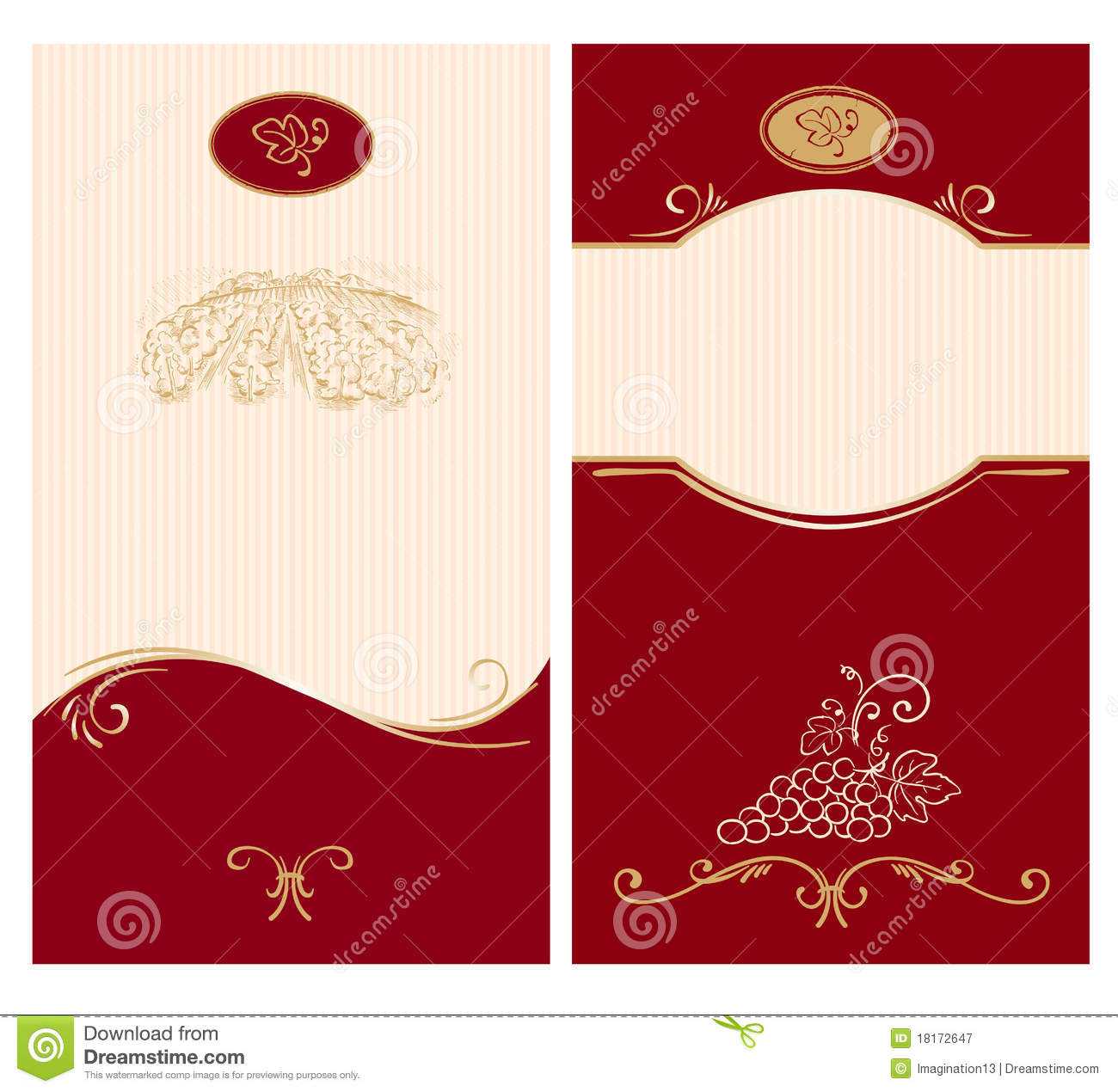 Template for wine labels stock vector