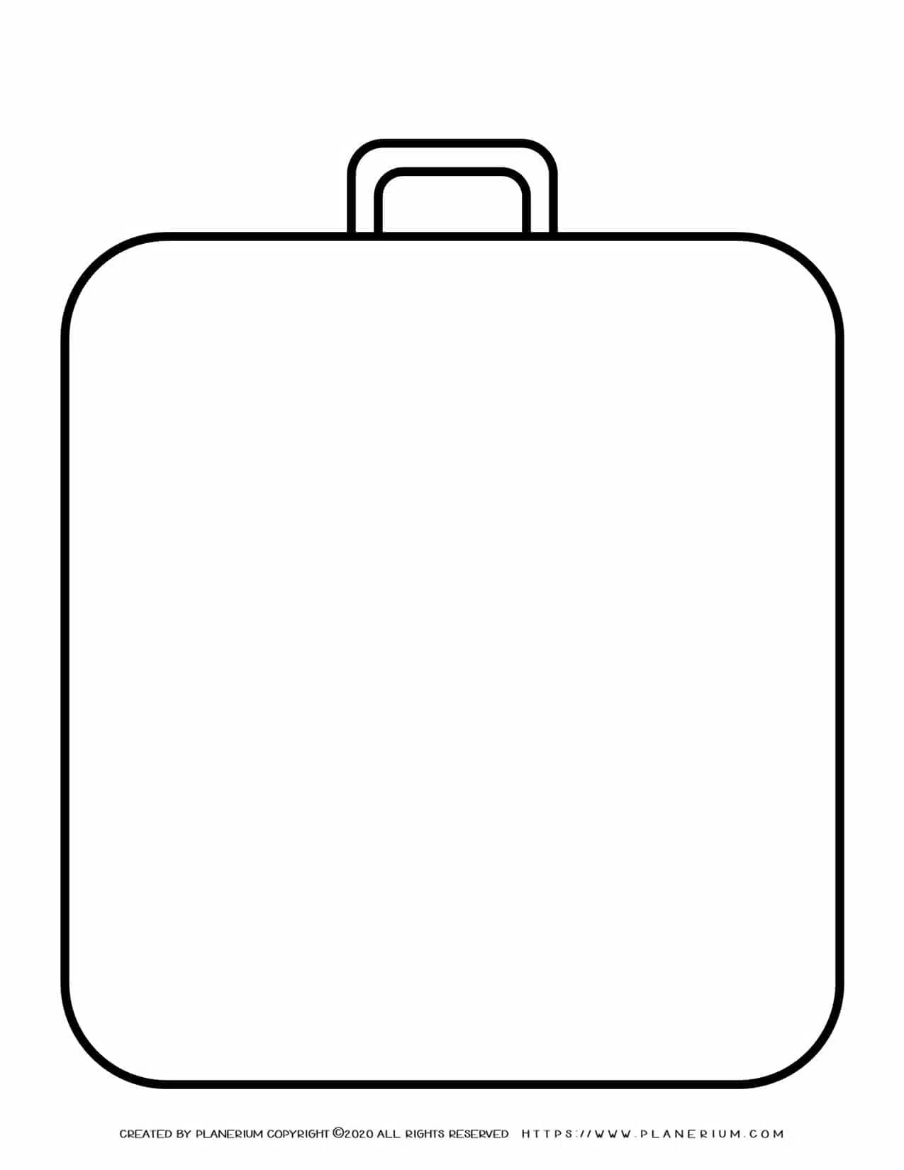 Templates - Big Suitcase outline  Planerium Within Blank Suitcase Template